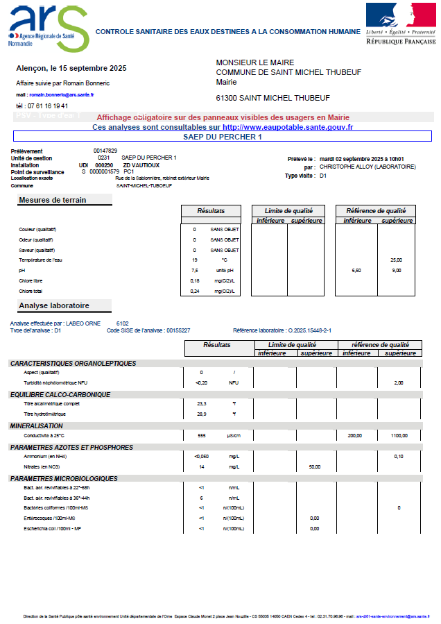 Ars controle de l eau